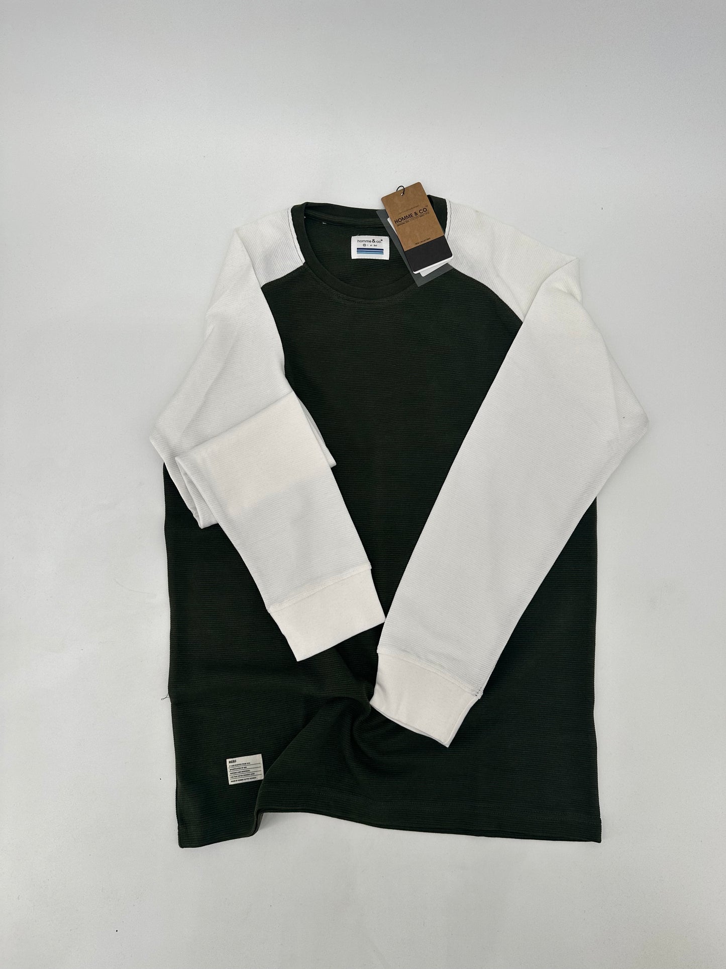 H&C LS Tee Olive/White