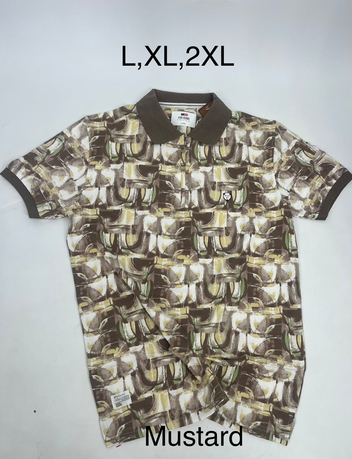 EVO Jeans Premium Printed Zip Polo Shirt