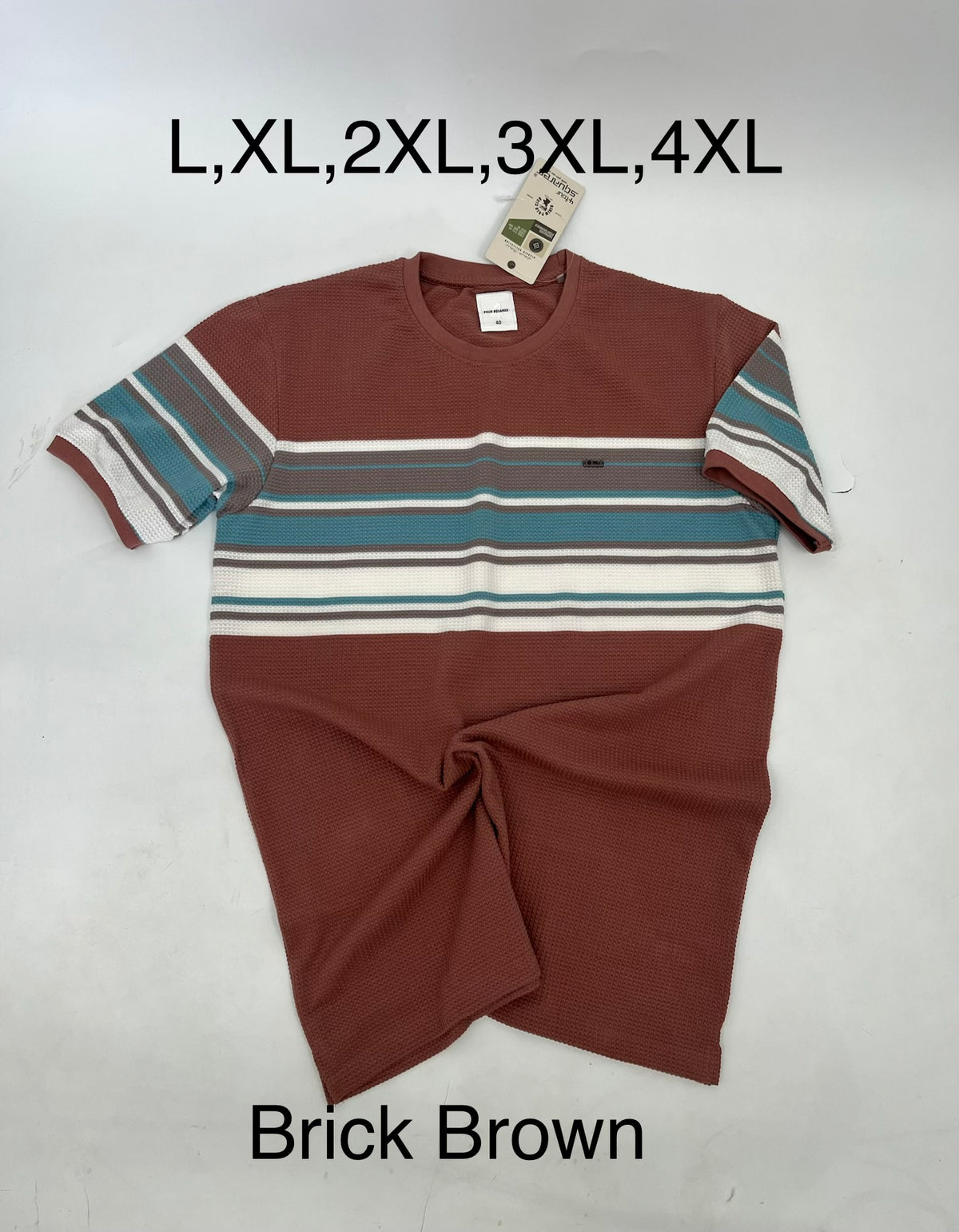4SQUARES Horizontal Stripe Textured T-Shirt