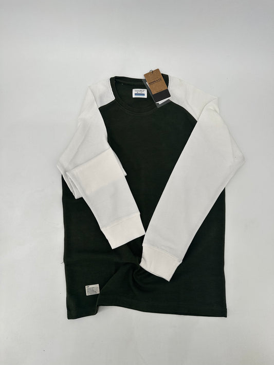 H&C LS Tee Olive/White