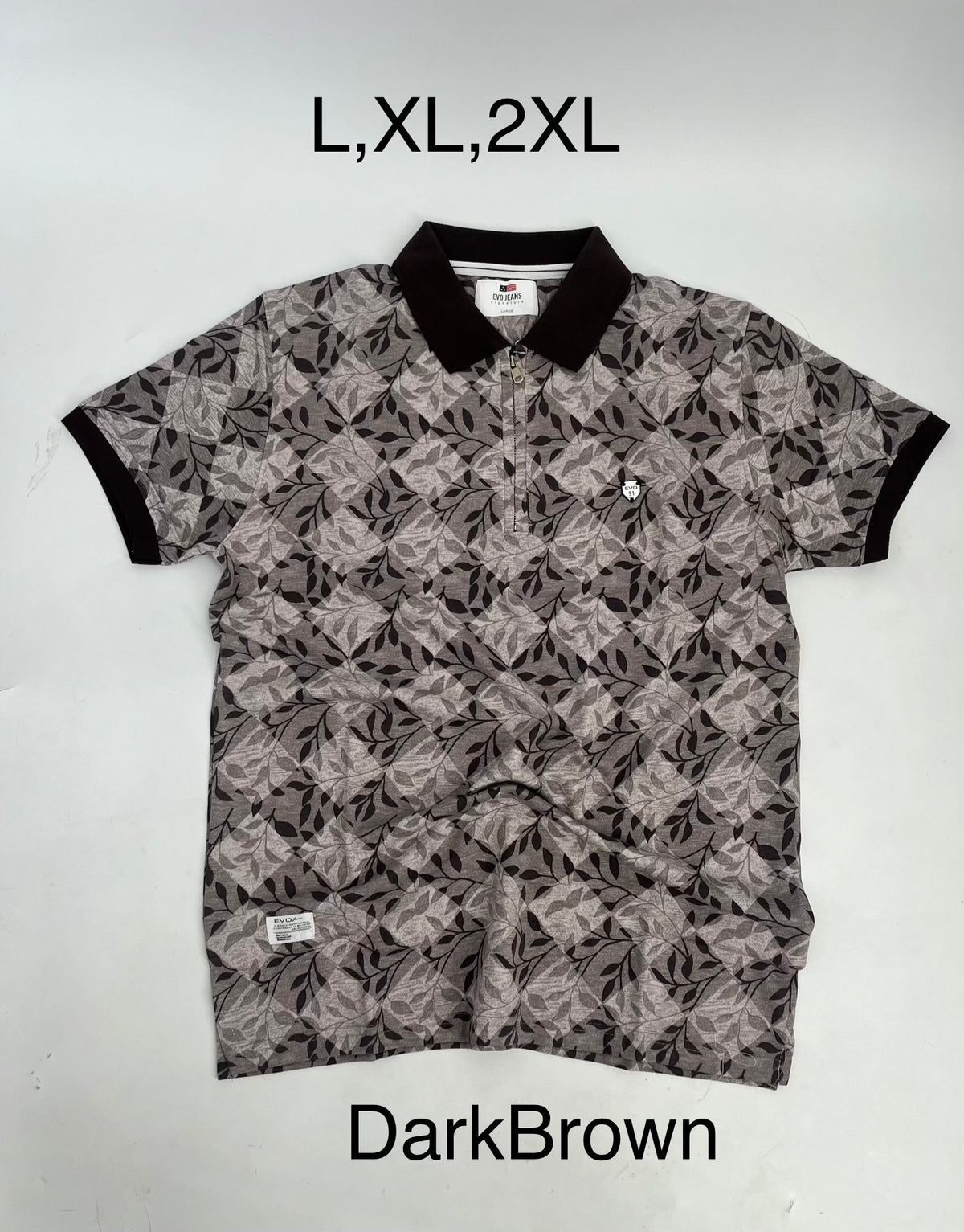 EVO Jeans Premium Printed Zip Polo Shirt