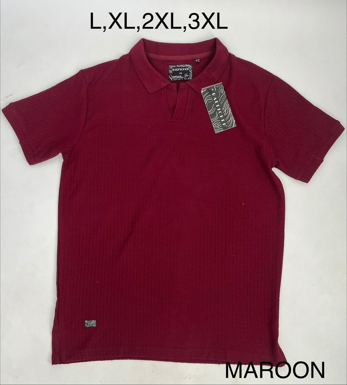 Baeficker Textured Open-Placket Polo