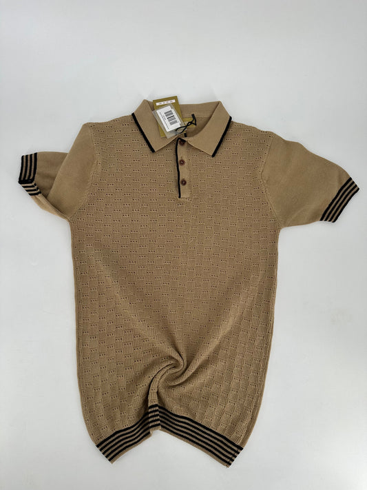 CV Knitted Trim Polo Plain Brown.B