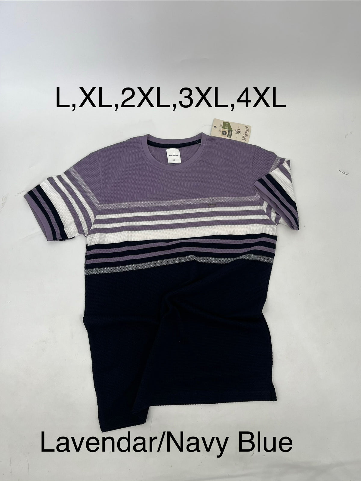4SQUARES Horizontal Stripe Textured T-Shirt