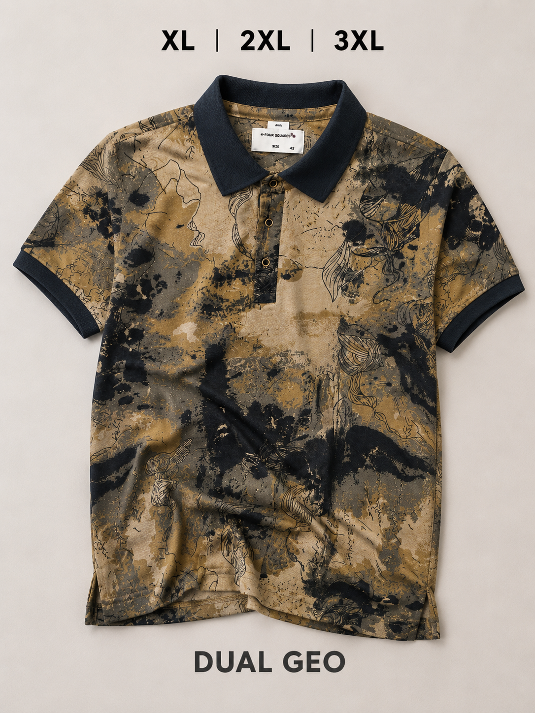 4 Squares Premium Printed Polo