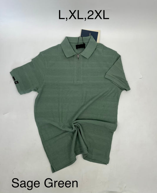 All Rugged Zip-Neck Textured Polo