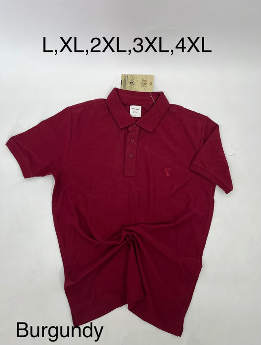 4 Squares Glitch Jacquard Polo - Burgundy